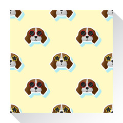 Animal seamless pattern collection with beagle dog , vector , illustration