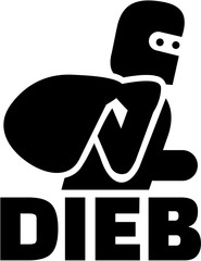 Thief icon with german word