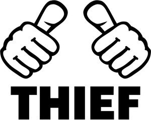 Thief with thumbs. T-Shirt design.