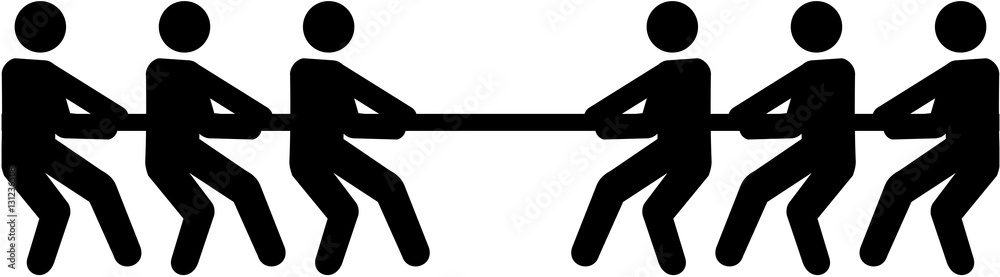 Poster tug of war symbol