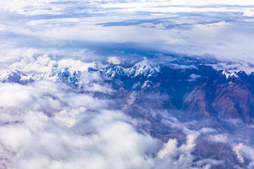 Fototapeta na wymiar Panoramic Aerial View of the Andes Mountains in Peru
