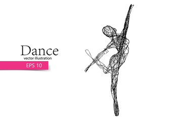 Naklejka premium Silhouette of a dancing girl. Dancer woman.