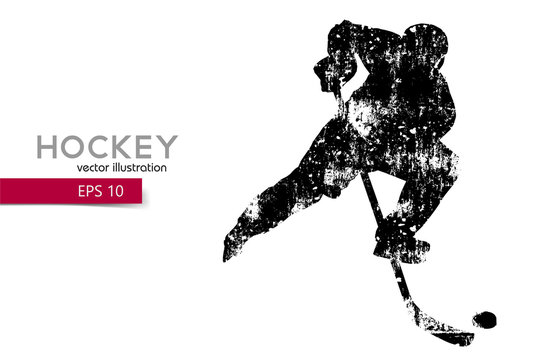 silhouette of a hockey player.