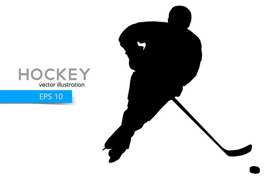 silhouette of a hockey player.