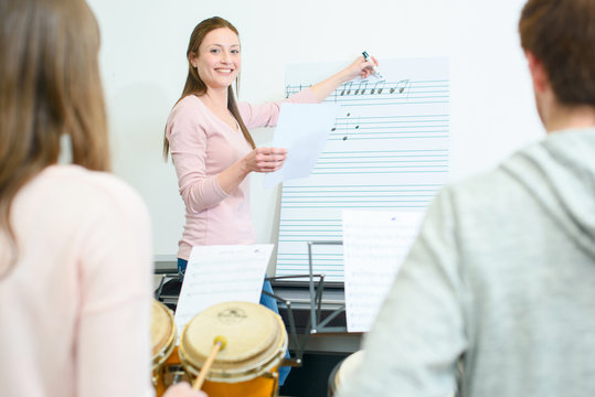 Music teacher at work