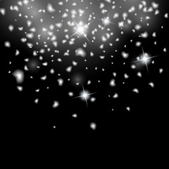Fototapeta premium Abstract creative christmas falling snow isolated on background. Vector illustration clipart art for Xmas holiday decoration. Concept idea design element. Realistic snowflake. Winter frost effect