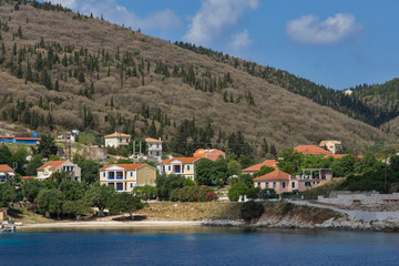 Fototapeta na wymiar Panorama of town of Fiskardo, Kefalonia, Ionian islands, Greece