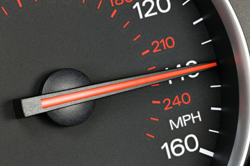 speedometer at 140 MPH