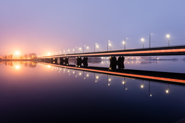 Night skyline of Riga, Latvia