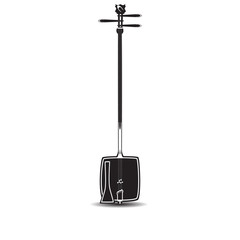 Vector illustration of black and white japanese shamisen isolated on white background.