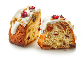 two pieces of fruit cake