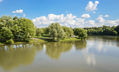 Fototapeta na wymiar Moscow, Tsaritsyno park. View from bridge