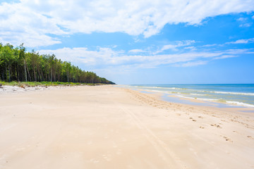 View of white sand Debki beach, Baltic Sea, Poland