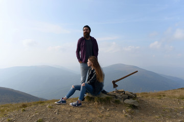 Couple on mountain top