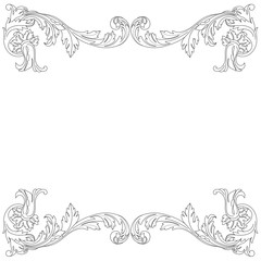 Vintage baroque ornament, corner. Retro pattern antique style acanthus. Decorative design element filigree calligraphy vector. - stock vector