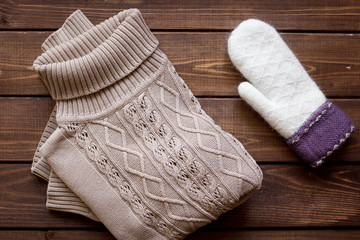 concept holiday sales of clothes and textiles top view