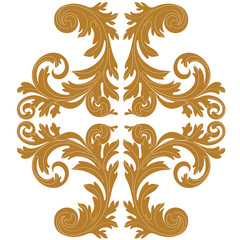 Golden vintage baroque ornament. Retro pattern antique style acanthus. Decorative design element filigree calligraphy vector. - stock vector