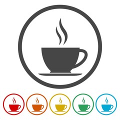 Coffee cup icons set 