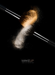Fine art cosmetics concept with brushes