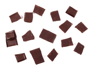 chocolate bars isolated on white background