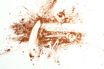 Splatter cacao powder