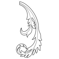 Vintage baroque ornament, corner. Retro pattern antique style acanthus. Decorative design element filigree calligraphy vector. - stock vector