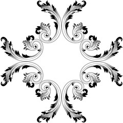 Vintage baroque ornament, corner. Retro pattern antique style acanthus. Decorative design element filigree calligraphy vector. - stock vector
