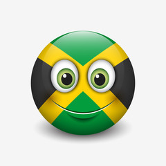 Cute emoticon isolated on white background with Jamaica flag motive