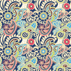 Paisley seamless colorful pattern