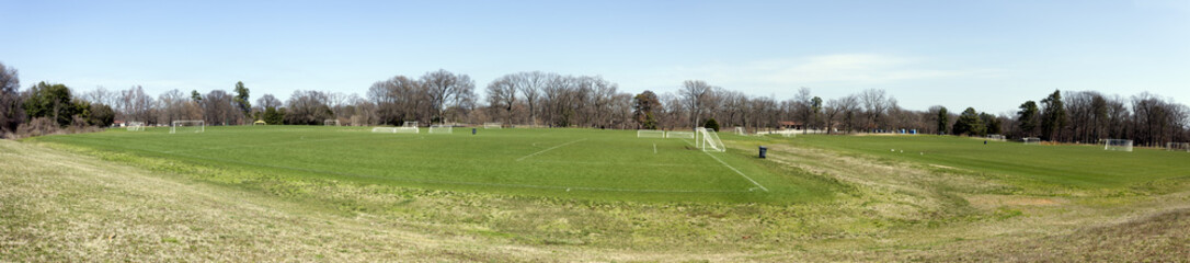 Soccer field panorama. Horizontal.