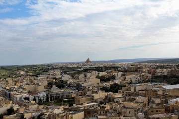 Fototapeta na wymiar Town View Landscape of Citadel Malta Gozo