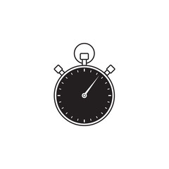 stopwatch solid icon, timer for apps, vector graphics, a filled pattern on a white background, eps 10.