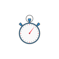 stopwatch solid icon, timer for apps, vector graphics, a colorful linear pattern on a white background, eps 10.