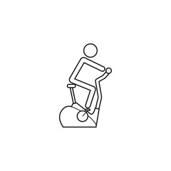 Stationary bicycle line icon, Exercise Bike & fitness sport, a linear pattern on a white background, eps 10.