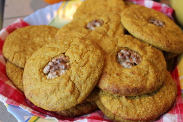 Pumpkin cookies with walnuts