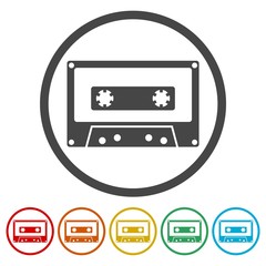 Cassette icons set 