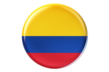 Badge with flag of Columbia, 3D rendering