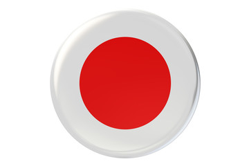 Badge with flag of Japan, 3D rendering