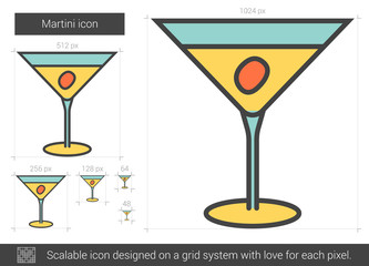 Martini line icon.