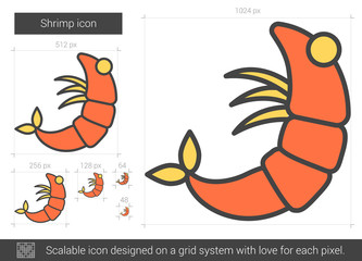 Shrimp line icon.