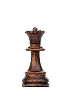 boxwood black queen chess piece isolated