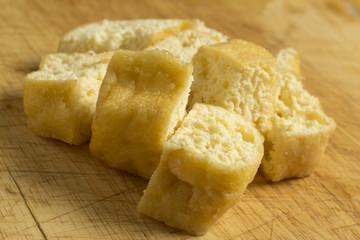 cubes of deep fried tofu