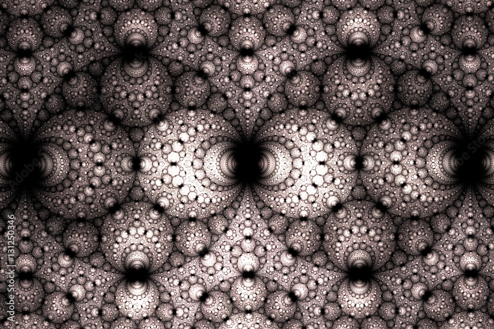 Poster abstract grey spherical fractal computer generated image