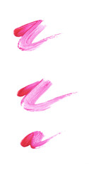 Pink color lip gloss paint on background
