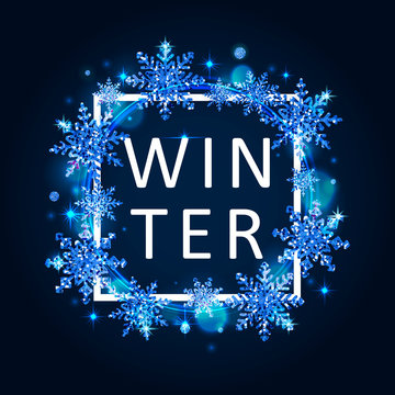 Vector illustration of winter poster template
