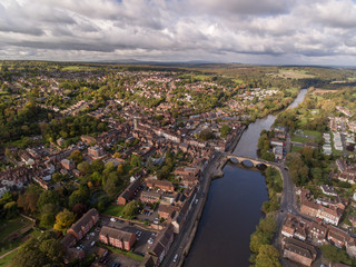 Aerial view of Bewdley, UK.