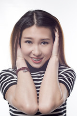 Fototapeta premium Young girl with braces