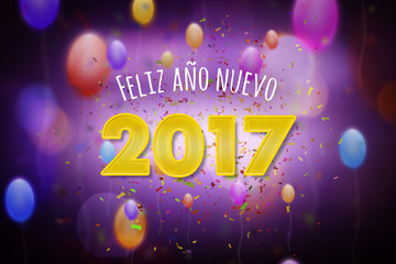 Feliz año nuevo 2017 - obrazy, fototapety, plakaty