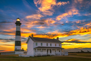 Scenic sunrise, Bodie Lighthouse, Outer Banks North Carolina