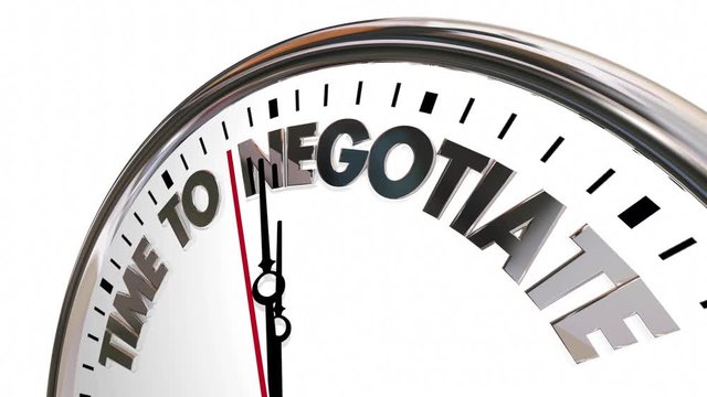Time to Negotiate Reach Agreement Clock 3d Animation